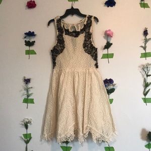 NWOT Cream and Black ALine Dress